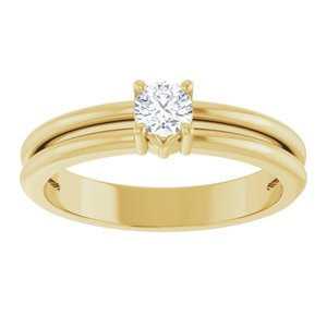 14K Yellow Gold 3.75 mm Round Ring Mounting – image 5