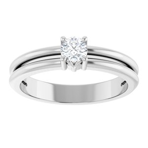 10K White Gold 3.75 mm Round Ring Mounting – image 5