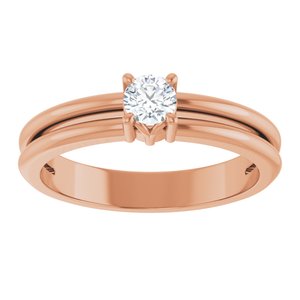 18K Rose Gold 3.75 mm Round Ring Mounting – image 5