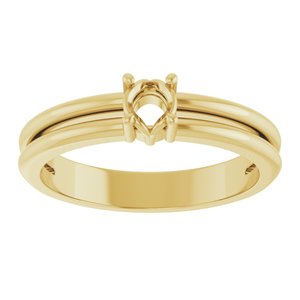 18K Yellow Gold 3.75 mm Round Ring Mounting – image 6