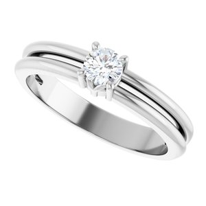 10K White Gold 3.75 mm Round Ring Mounting – image 8