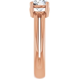 10K Rose Gold 6 mm Round Ring Mounting – image 7