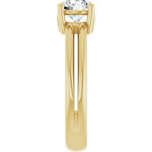 18K Yellow Gold 6 mm Round Ring Mounting – image 7