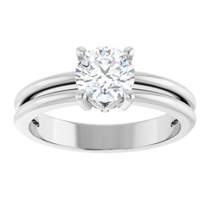 10K White Gold 6 mm Round Ring Mounting – image 5