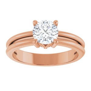 18K Rose Gold 6 mm Round Ring Mounting – image 5