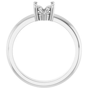 10K White Gold 6 mm Round Ring Mounting – image 4