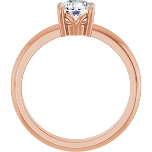 18K Rose Gold 6 mm Round Ring Mounting – image 3