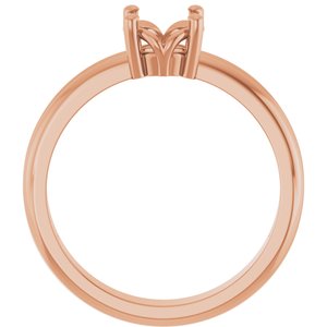 10K Rose Gold 6 mm Round Ring Mounting – image 4