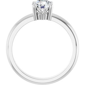 14K X1 White Gold 6 mm Round Ring Mounting – image 3