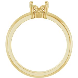 10K Yellow Gold 6 mm Round Ring Mounting – image 4