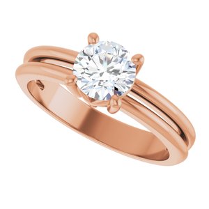 10K Rose Gold 6 mm Round Ring Mounting – image 8