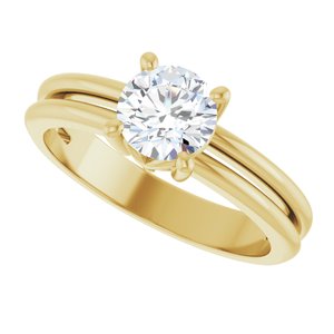 10K Yellow Gold 6 mm Round Ring Mounting – image 8