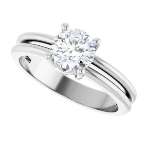 18K White Gold 6 mm Round Ring Mounting – image 8