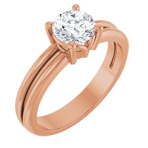 18K Rose Gold 6 mm Round Ring Mounting