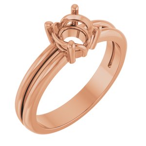10K Rose Gold 6 mm Round Ring Mounting – image 2