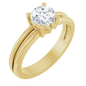 10K Yellow Gold 6 mm Round Ring Mounting