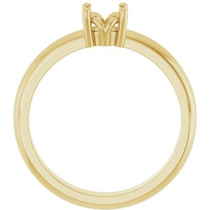10K Yellow Gold 5.2 mm Round Ring Mounting – image 4