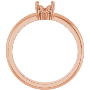 10K Rose Gold 5.2 mm Round Ring Mounting – image 4