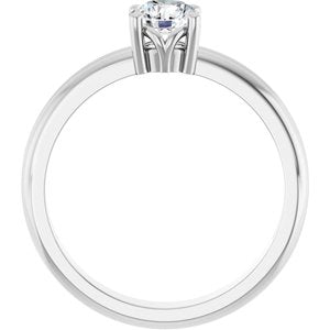 18K White Gold 5.2 mm Round Ring Mounting – image 3