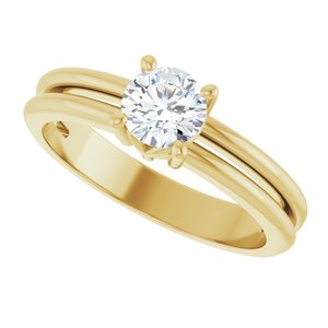 10K Yellow Gold 5.2 mm Round Ring Mounting – image 8