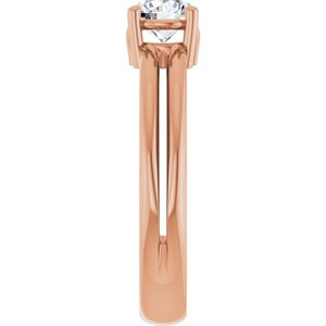 14K Rose Gold 5.2 mm Round Ring Mounting – image 7