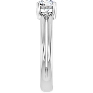 18K White Gold 5.2 mm Round Ring Mounting – image 7