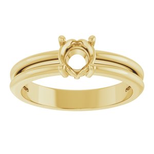 18K Yellow Gold 5.2 mm Round Ring Mounting – image 6