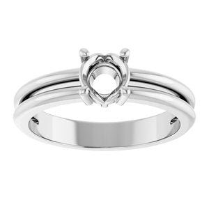 14K White Gold 5.2 mm Round Ring Mounting – image 6