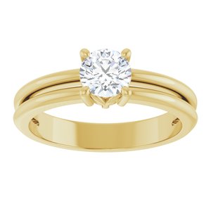 10K Yellow Gold 5.2 mm Round Ring Mounting – image 5