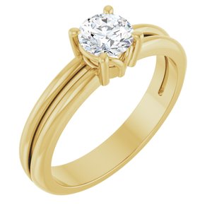 14K Yellow Gold 5.2 mm Round Ring Mounting