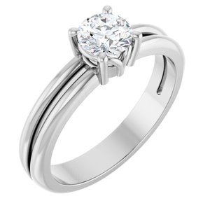18K White Gold 5.2 mm Round Ring Mounting