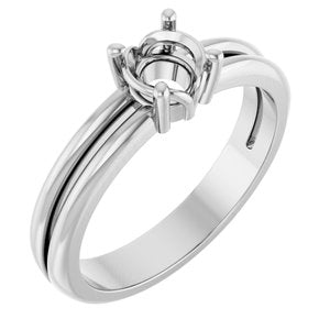 14K X1 White Gold 5.2 mm Round Ring Mounting – image 2