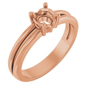 14K Rose Gold 5.2 mm Round Ring Mounting – image 2