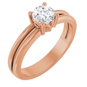 10K Rose Gold 5.2 mm Round Ring Mounting