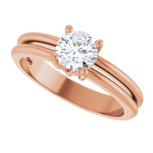 10K Rose Gold 5.5 mm Round Ring Mounting – image 8