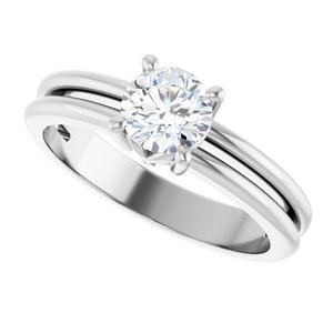 10K White Gold 5.5 mm Round Ring Mounting – image 8
