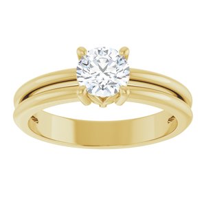 18K Yellow Gold 5.5 mm Round Ring Mounting – image 5