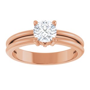 10K Rose Gold 5.5 mm Round Ring Mounting – image 5