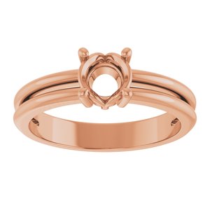 14K Rose Gold 5.5 mm Round Ring Mounting – image 6