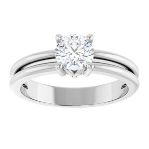 14K X1 White Gold 5.5 mm Round Ring Mounting – image 5