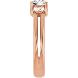 10K Rose Gold 5.5 mm Round Ring Mounting – image 7