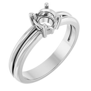 10K White Gold 5.5 mm Round Ring Mounting – image 2