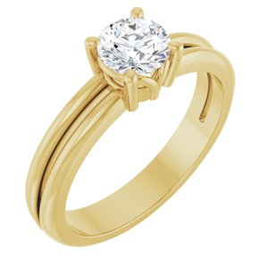 10K Yellow Gold 5.5 mm Round Ring Mounting