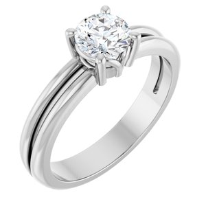 10K White Gold 5.5 mm Round Ring Mounting