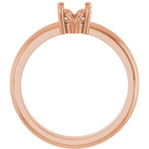 10K Rose Gold 5.5 mm Round Ring Mounting – image 4