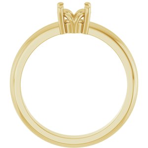 18K Yellow Gold 5.5 mm Round Ring Mounting – image 4