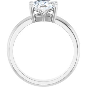 10K White Gold 8x6 mm Elongated Cushion Ring Mounting – image 3