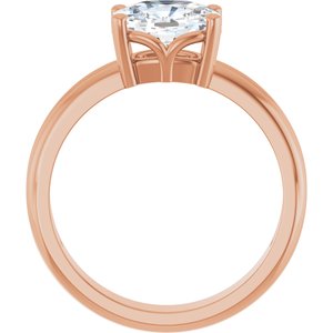 18K Rose Gold 8x6 mm Elongated Cushion Ring Mounting – image 3