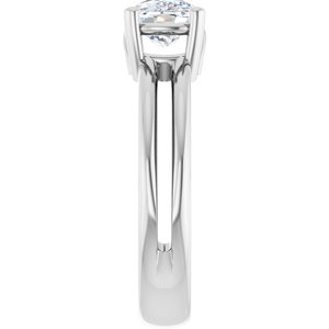 10K White Gold 8x6 mm Elongated Cushion Ring Mounting – image 7