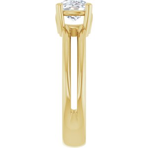 14K Yellow Gold 8x6 mm Elongated Cushion Ring Mounting – image 7